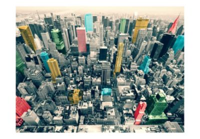 Papier peint intissé panoramique ville et architecture un peu de couleur à new york 200x154 cm