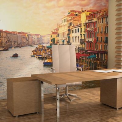 Papier peint intissé panoramique ville et architecture venise - la ville pleine de couleurs sur l'eau 250x193 cm