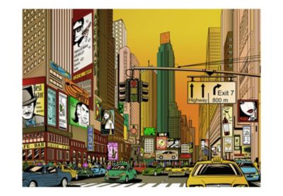 Papier peint intissé panoramique ville et architecture ville animée - ny 350x270 cm