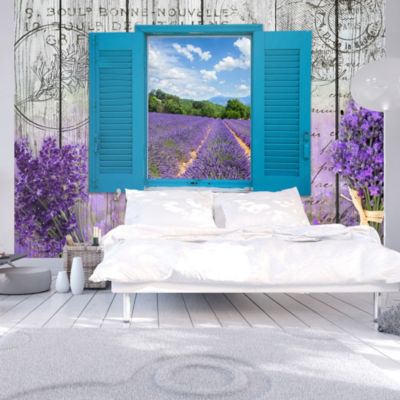 Papier peint intissé panoramique vintage et retro lavender recollection 350x245 cm