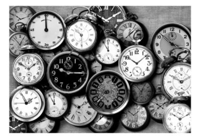 Papier peint intissé panoramique vintage et retro retro clocks 350x245 cm