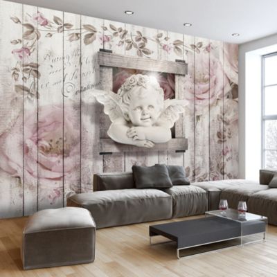 Papier peint intissé panoramique vintage et retro sweet little angel 200x140 cm