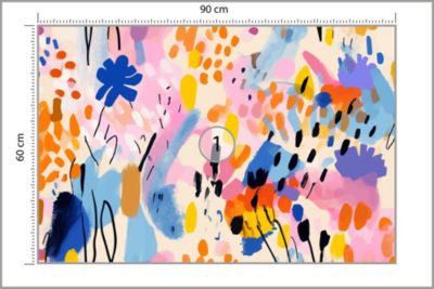 Papier Peint Intissé Photo ABSTRACTION Motifs Colorés Pour Chambre Enfants 90cm x 60cm