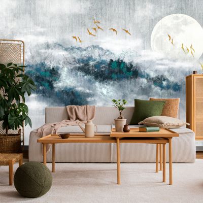 Papier Peint Intissé Photo ABSTRAKTION Lune Béton Pour Chambre 360cm x 240cm