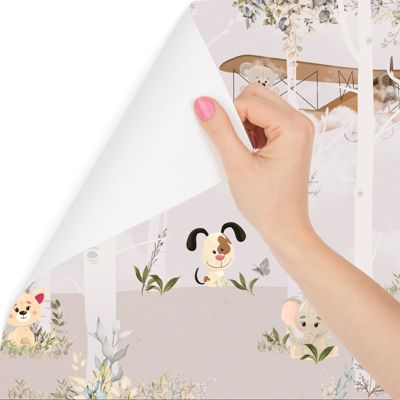 Papier Peint Intissé Photo ANIMAUX Avions Arbres Pour Chambre Enfants 300cm x 210cm