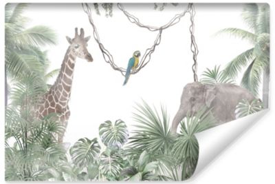 Papier Peint Intissé Photo ANIMAUX Forêt Tropicale Pour Chambre Enfants 180cm x 120cm
