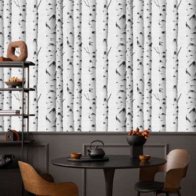 Papier Peint Intissé Photo ARBES Bouleaux Nature Pour Salon 400cm x 280cm