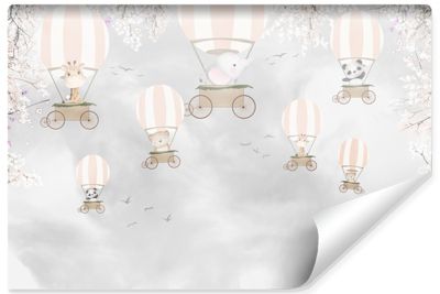 Papier Peint Intissé Photo BALLONS Animaux Fleurs Pour Chambre Enfants 400cm x 280cm