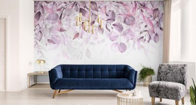 Papier Peint Intissé Photo FEUILLES D'Aquarelle Pour Salon 180cm x 120cm