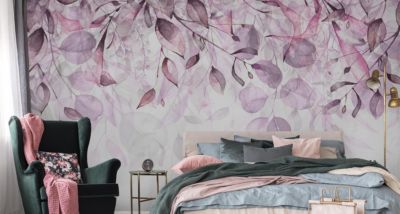 Papier Peint Intissé Photo FEUILLES D'Aquarelle Pour Salon 180cm x 120cm