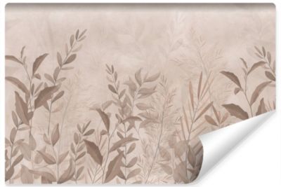 Papier Peint Intissé Photo FEUILLES DE Bananier Beige Fines Pour Salon 270cm x 180cm