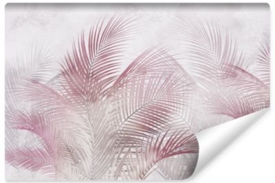 Papier Peint Intissé Photo FEUILLES DE PALMIER Béton Pour Chambre 460cm x 300cm
