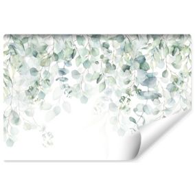 Papier Peint Intissé Photo FEUILLES Plantes Aquarelle Nature Pour Chambre 135cm x 90cm