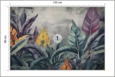 Papier Peint Intissé Photo FEUILLES Plantes Nature Pour Chambre 135cm x 90cm