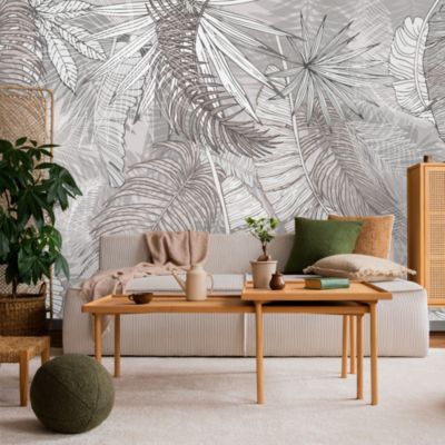 Papier Peint Intissé Photo FEUILLES Plantes Tropicale Pour Salon 400cm x 280cm