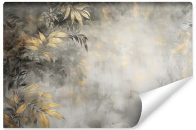 Papier Peint Intissé Photo FEUILLES Tropicales Béton Pour Chambre 180cm x 120cm
