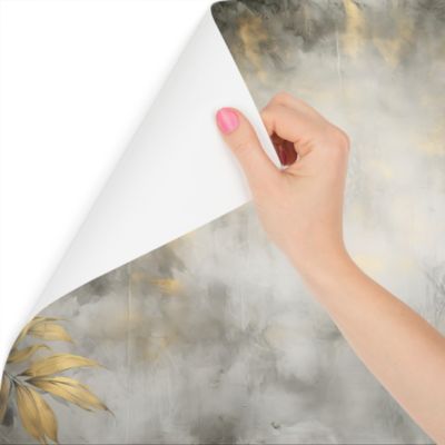 Papier Peint Intissé Photo FEUILLES Tropicales Béton Pour Chambre 180cm x 120cm