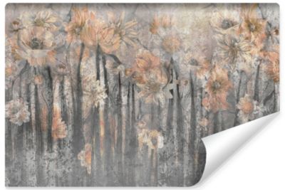 Papier Peint Intissé Photo FLEURS Béton Abstraction Pour Salon 180cm x 120cm