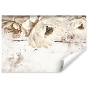 Papier Peint Intissé Photo FLEURS Béton Rétro Pour Chambre 180cm x 120cm