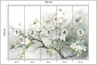 Papier Peint Intissé Photo FLEURS DE CERISIER Nature Pour Salon 520cm x 318cm