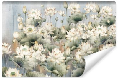 Papier Peint Intissé Photo FLEURS Feuilles Vintage Pour Chambre 180cm x 120cm