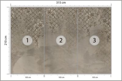 Papier Peint Intissé Photo FLEURS Nature Abstraite Pour Salon 315cm x 210cm