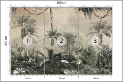 Papier Peint Intissé Photo FORÊT Tropicales Vintage Photo Pour Chambre 300cm x 210cm