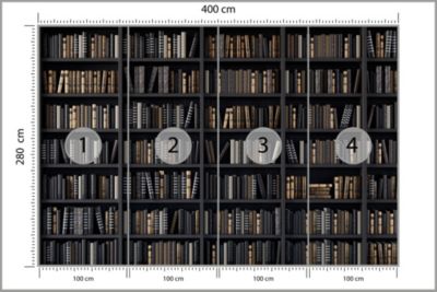 Papier Peint Intissé Photo LIVRES Bibliothèque Pour Salon Bureau 400cm x 280cm