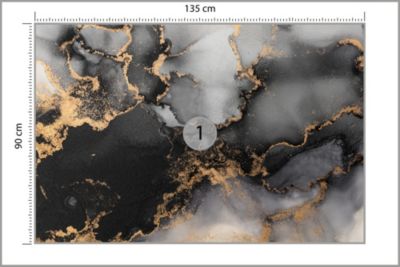 Papier Peint Intissé Photo MARBRE Motif Abstraction Pour Chambre 135cm x 90cm