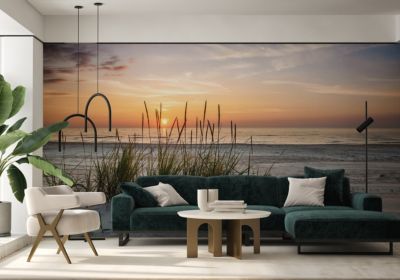 Papier Peint Intissé Photo MER Plage Coucher De Soleil Pour Chambre 300cm x 210cm