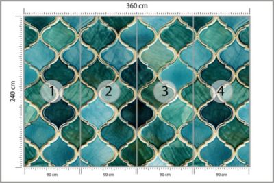 Papier Peint Intissé Photo MOSAIQUE Orientale Pour Chambre 360cm x 240cm