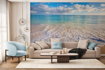 Papier Peint Intissé Photo Mural Pour Salon MER Plage Nuages Nature Paysage 3D 300cm x 210cm