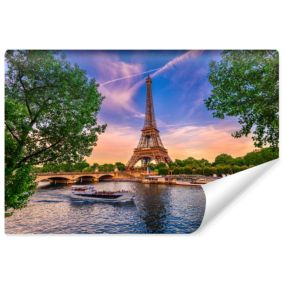 Papier Peint Intissé Photo Mural TOUR EIFFEL Paris Architecture Panorama 3D 405cm x 270cm