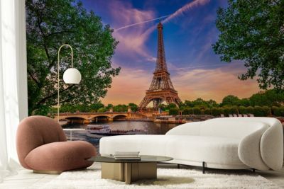 Papier Peint Intissé Photo Mural TOUR EIFFEL Paris Architecture Panorama 3D 90cm x 60cm