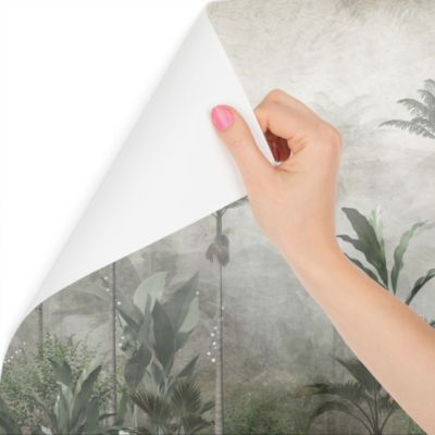 Papier Peint Intissé Photo PALMIERS Feuilles Béton Pour Salon 300cm x 210cm