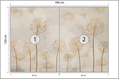 Papier Peint Intissé Photo PISSENLITS Abstraction Pour Chambre 180cm x 120cm