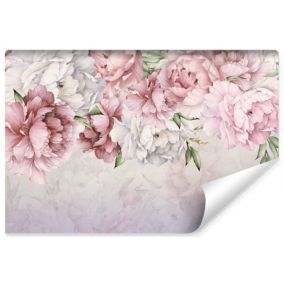 Papier Peint Intissé Photo PIVOINES Fleurs Feuilles Plantes Nature Pour Chambre 135cm x 90cm