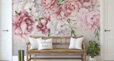 Papier Peint Intissé Photo PIVOINES Fleurs Feuilles Plantes Nature Pour Chambre 368cm x 254cm