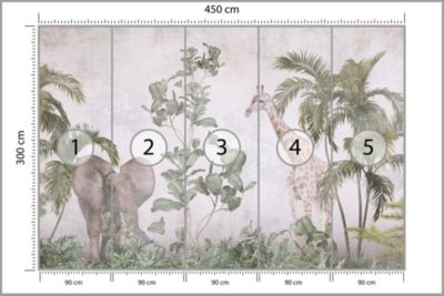 Papier Peint Intissé Photo PLANTES Animaux Béton Nature Pour Salon 450cm x 300cm