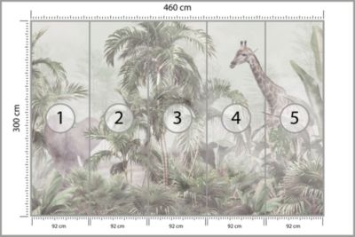 Papier Peint Intissé Photo PLANTES Tropicales Animaux Pour Salon 460cm x 300cm