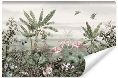 Papier Peint Intissé Photo PLANTES Tropicales Oiseaux Pour Salon 460cm x 300cm