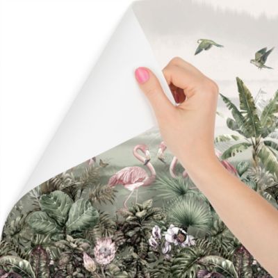 Papier Peint Intissé Photo PLANTES Tropicales Oiseaux Pour Salon 460cm x 300cm