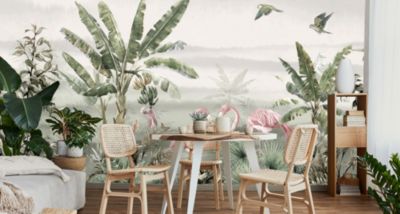 Papier Peint Intissé Photo PLANTES Tropicales Oiseaux Pour Salon 460cm x 300cm