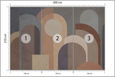 Papier Peint Intissé Photo Pour Chambre ABSTRACTION Géométrique 300cm x 210cm