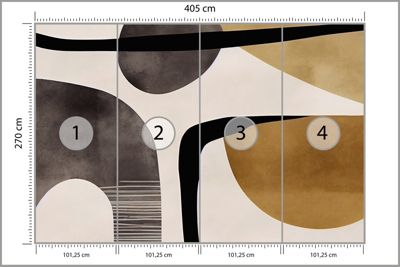 Papier Peint Intissé Photo Pour Chambre ABSTRACTION Motif Rétro 405cm x 270cm