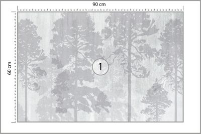 Papier Peint Intissé Photo Pour Chambre Arbres Dans Le Brouillard 90cm x 60cm