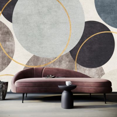 Papier Peint Intissé Photo Pour Chambre CERCLE Modèle d'Abstraction 360cm x 240cm