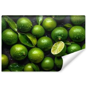 Papier Peint Intissé Photo Pour Chambre CITRONS Verts Fruit Nature 315cm x 210cm