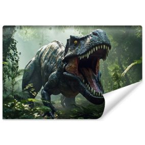 Papier Peint Intissé Photo Pour Chambre D'Adolescent DINOSAURE Forêt Modèle 3D 135cm x 90cm