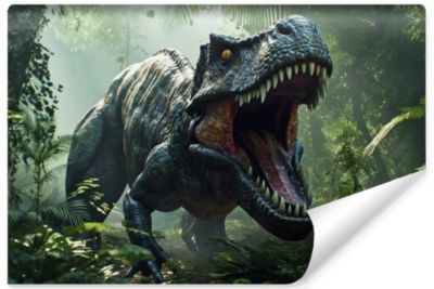 Papier Peint Intissé Photo Pour Chambre D'Adolescent DINOSAURE Forêt Modèle 3D 400cm x 280cm